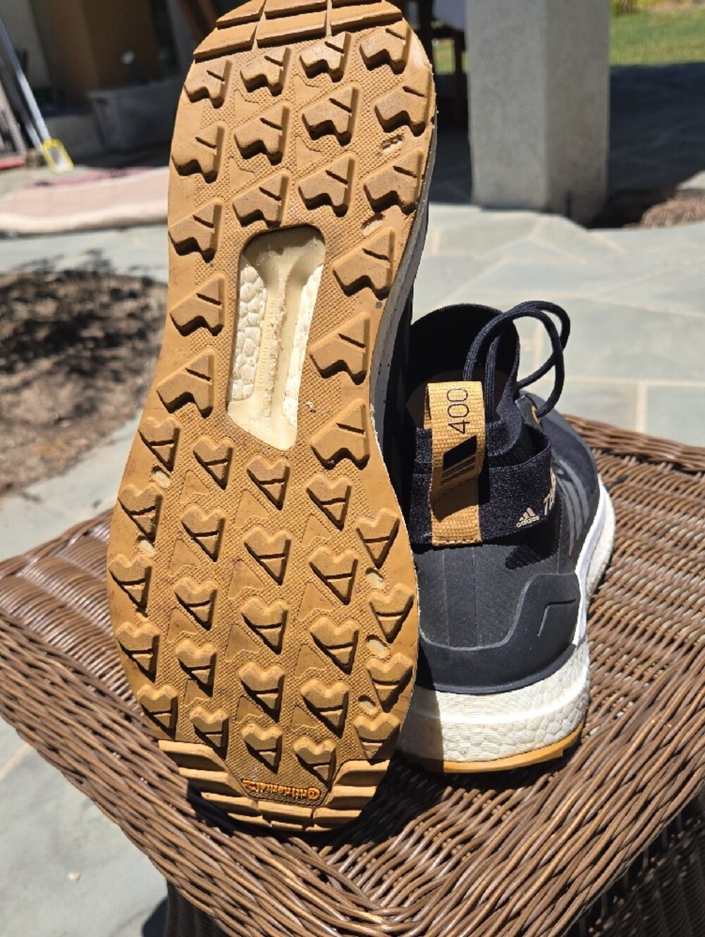 adidas Terrex Black and Tan Mid-Top Trail Sneakers - Picture 4 of 16